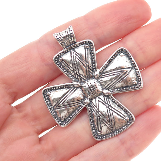 Silpada 925 Sterling Silver Vintage Posh Principles Cross Oxidized Pendant