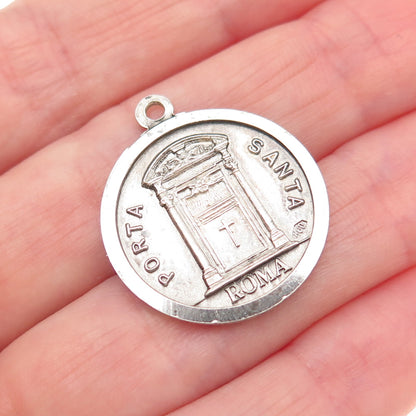 800 Silver Vintage Rome Italy Pope Paul VI St. Peter's Basilica Charm Pendant