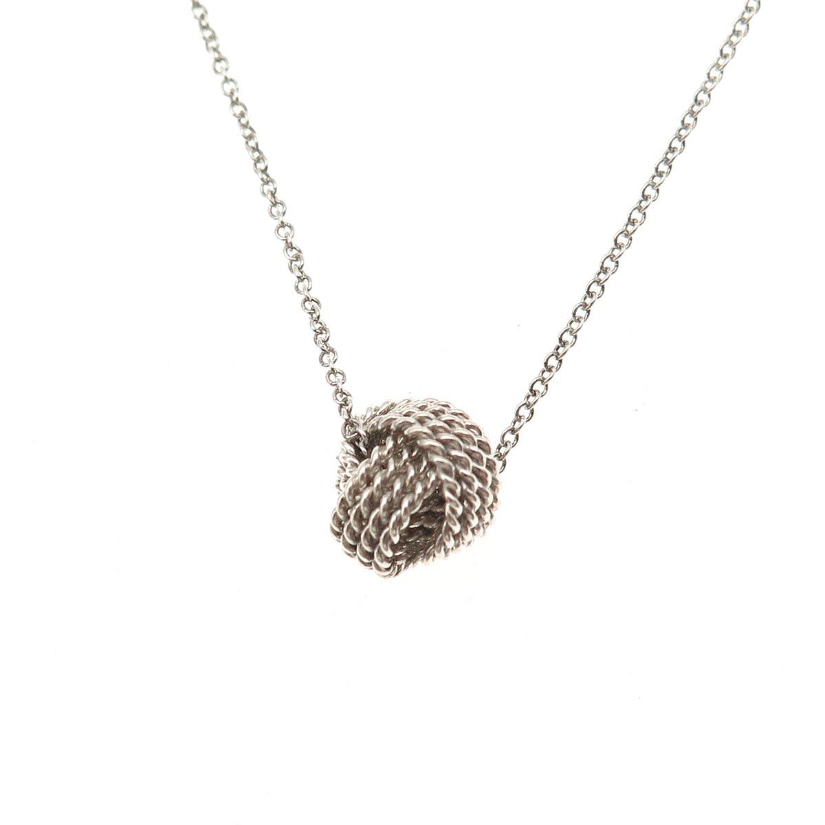 TIFFANY & CO. 925 Sterling Silver Vintage Twisted Knot Cable Chain Necklace 16"