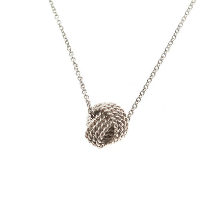 TIFFANY & CO. 925 Sterling Silver Vintage Twisted Knot Cable Chain Necklace 16"