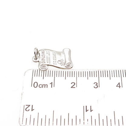JAY POSON 925 Sterling Silver Vintage Diploma Mini Charm Pendant