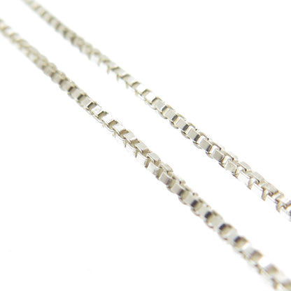 925 Sterling Silver Vintage Italy Small Box Chain Necklace 16"