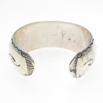 Old Pawn 925 Sterling Silver Vintage Kingman Turquoise Adjustable Bracelet 6"