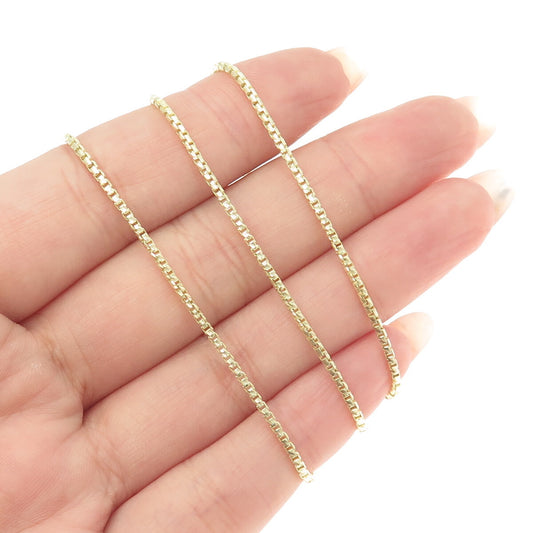P. LUX 925 Sterling Silver Gold Plated Box Chain Necklace 16"