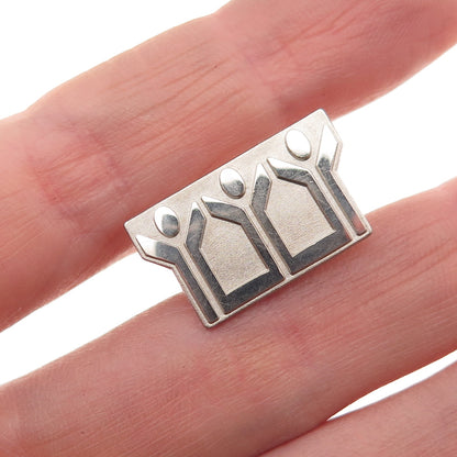 925 Sterling Silver Vintage Symbol of People Tie Tack / Lapel Pin