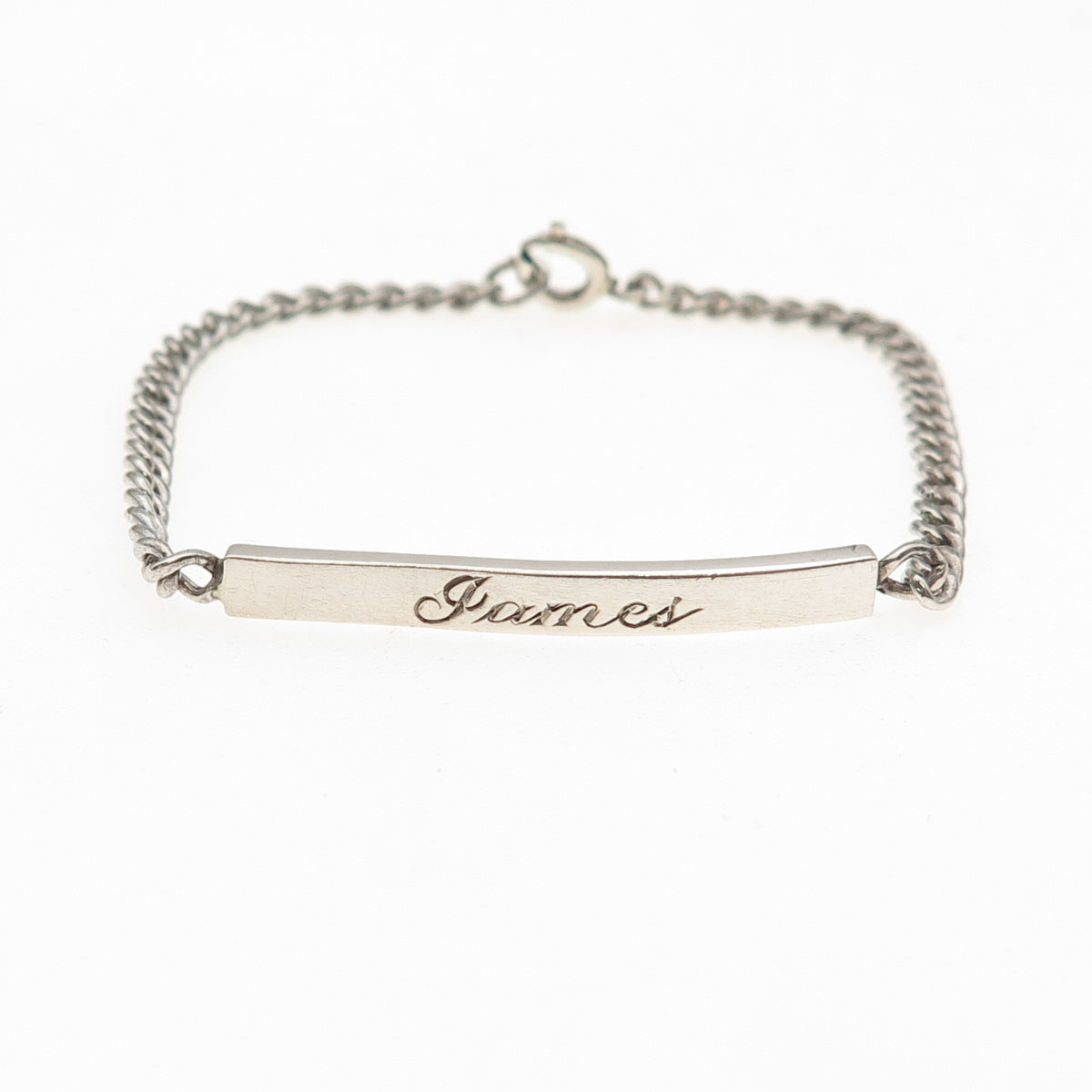 Tiffany & Co. 925 Sterling Silver Vintage Engraved James ID Bracelet 5.5"