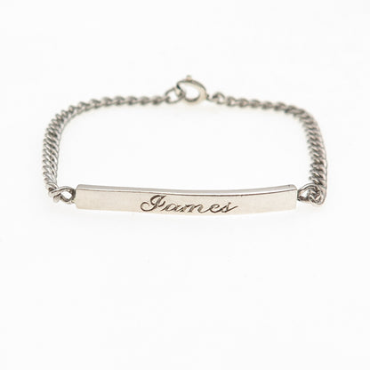 Tiffany & Co. 925 Sterling Silver Vintage Engraved James ID Bracelet 5.5"