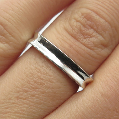 925 Sterling Silver Vintage Concave Square Ring Size 6.25