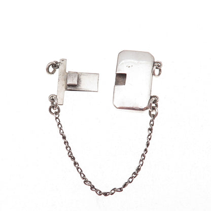 925 Sterling Silver Antique Japan Bracelet Necklace Safety Chain Box Lock Clasp