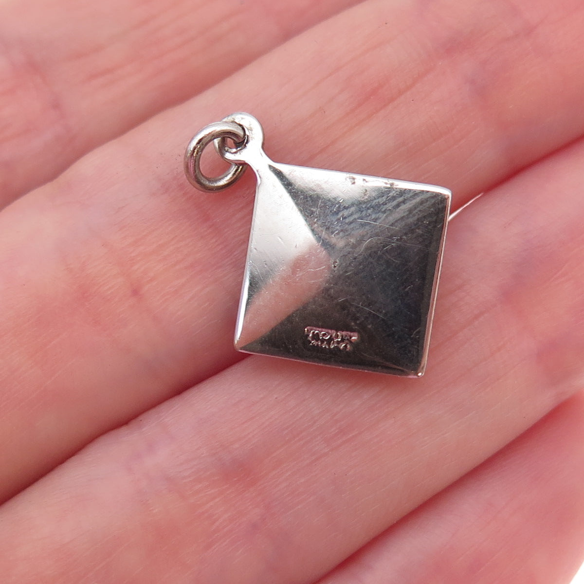 925 Sterling Silver Vintage Holy Spirit Religious Oxidized Charm Pendant