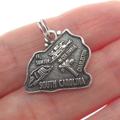 MAISELS INDIAN TRADING Sterling Silver Vintage South Carolina Mini Charm Pendant