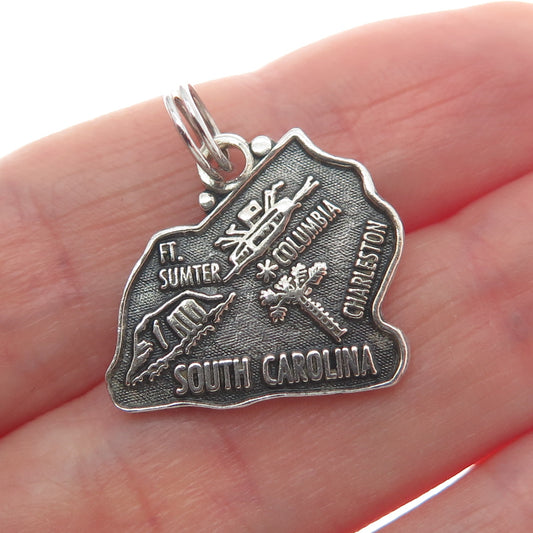 MAISELS INDIAN TRADING Sterling Silver Vintage South Carolina Mini Charm Pendant