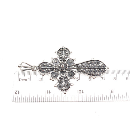 925 Sterling Silver Vintage Cross Oxidized Pendant