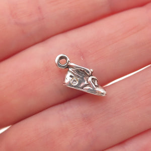 Sunwest 925 Sterling Silver Vintage Real Diamond Shoe Oxidized 3D Charm Pendant