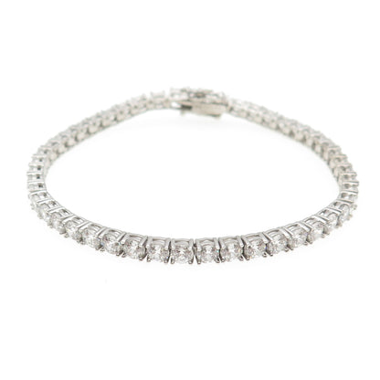 925 Sterling Silver Round-Cut C Z Tennis Link Bracelet 7"