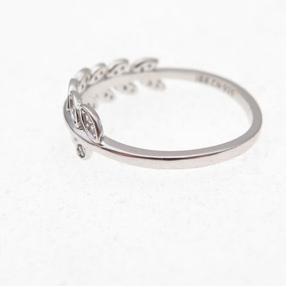 925 Sterling Silver Round-Cut C Z Laurel Floral Ring Size 8
