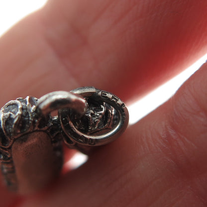 BEAU 925 Sterling Silver Vintage Rhinestone Ballerina Shoes Minimalist Pendant