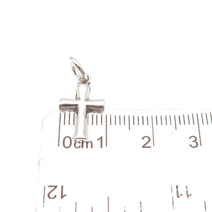 Sunwest 925 Sterling Silver Vintage Cross Oxidized Mini Charm Pendant