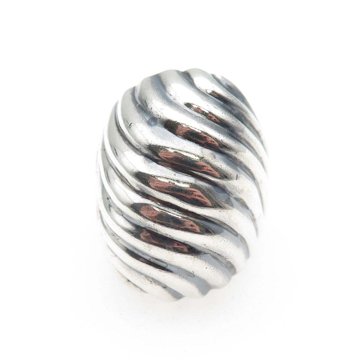 925 Sterling Silver Vintage Mexico Modernist Wavy Oxidized Ring Size 7.5