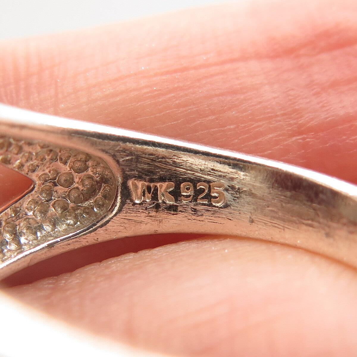 925 Sterling Silver Vintage Whitney Kelly Real Carnelian Gemstone Ring Size 9.25