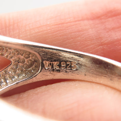 925 Sterling Silver Vintage Whitney Kelly Real Carnelian Gemstone Ring Size 9.25