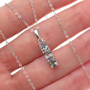 Chuck Clemency 925 Sterling Silver Real Tanzanite Cable Chain Necklace 20"
