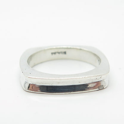 925 Sterling Silver Vintage Concave Square Ring Size 6.25