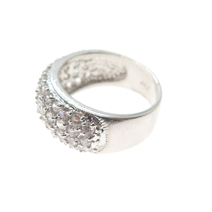 925 Sterling Silver Round-Cut C Z Cluster Ring Size 7
