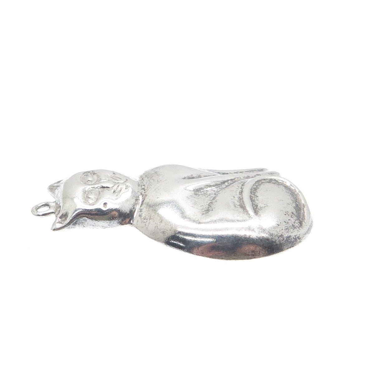CHAPAL ZENRAY 925 Sterling Silver Vintage Cat Modernist Pendant