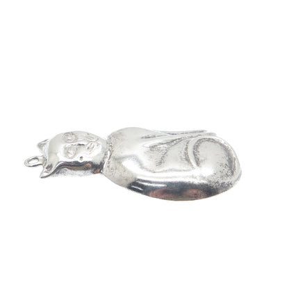 CHAPAL ZENRAY 925 Sterling Silver Vintage Cat Modernist Pendant