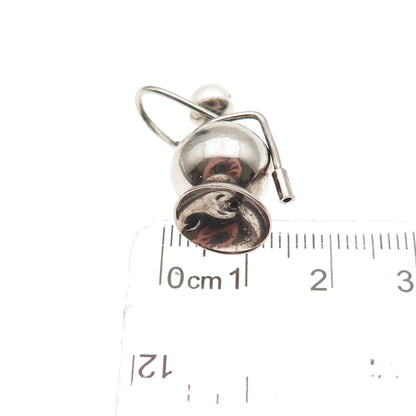 925 Sterling Silver Antique Art Deco Real Pearl Hookah 3D Charm Pendant