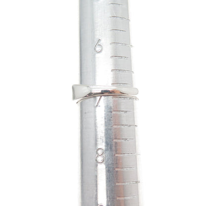SUN 925 Sterling Silver Real Round-Cut Diamond Bypass Ring Size 7