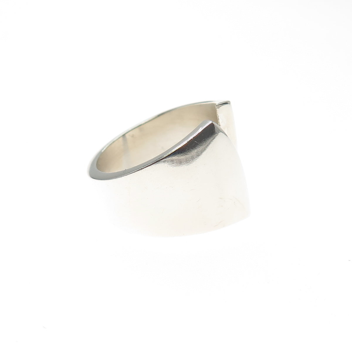 925 Sterling Silver Vintage Modernist Adjustable Ring Size 6.75