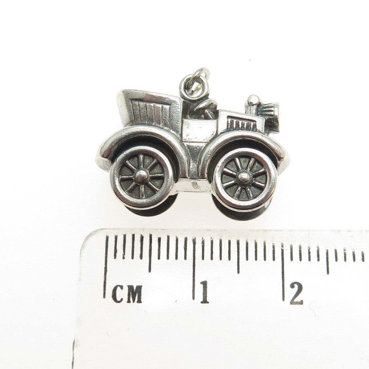 925 Sterling Silver Vintage Retro Car 3D Pendant