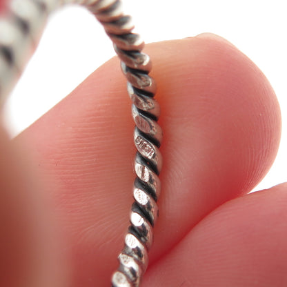 925 Sterling Silver Vintage Twisted Stackable Band Ring Size 9