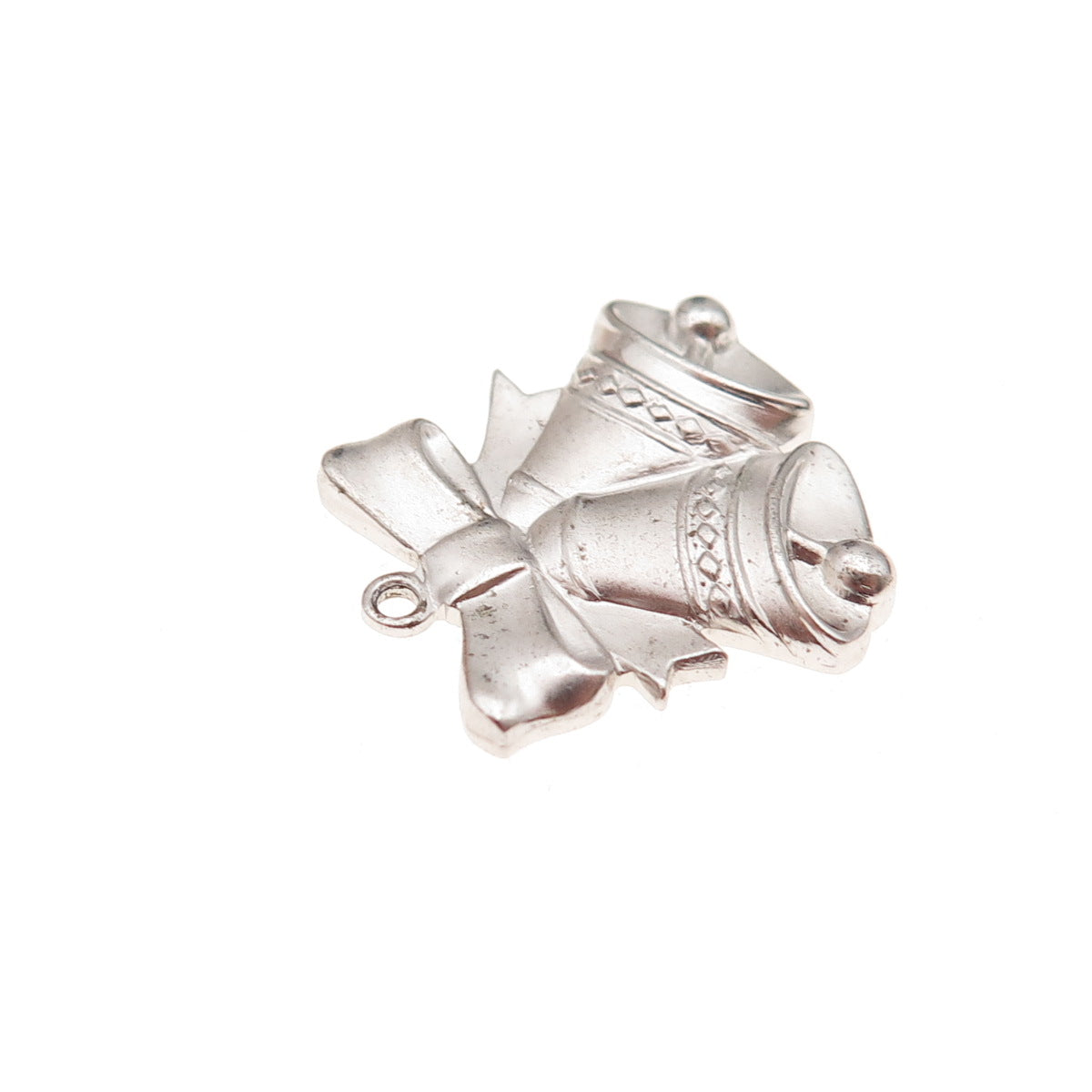 Anson 925 Sterling Silver Antique Art Deco Christmas Bells Charm Pendant