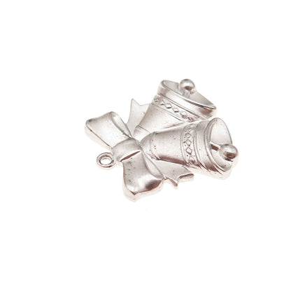 Anson 925 Sterling Silver Antique Art Deco Christmas Bells Charm Pendant