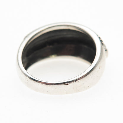 DP Doug Paulus 925 Sterling Silver Vintage Modernist Oxidized Ring Size 7