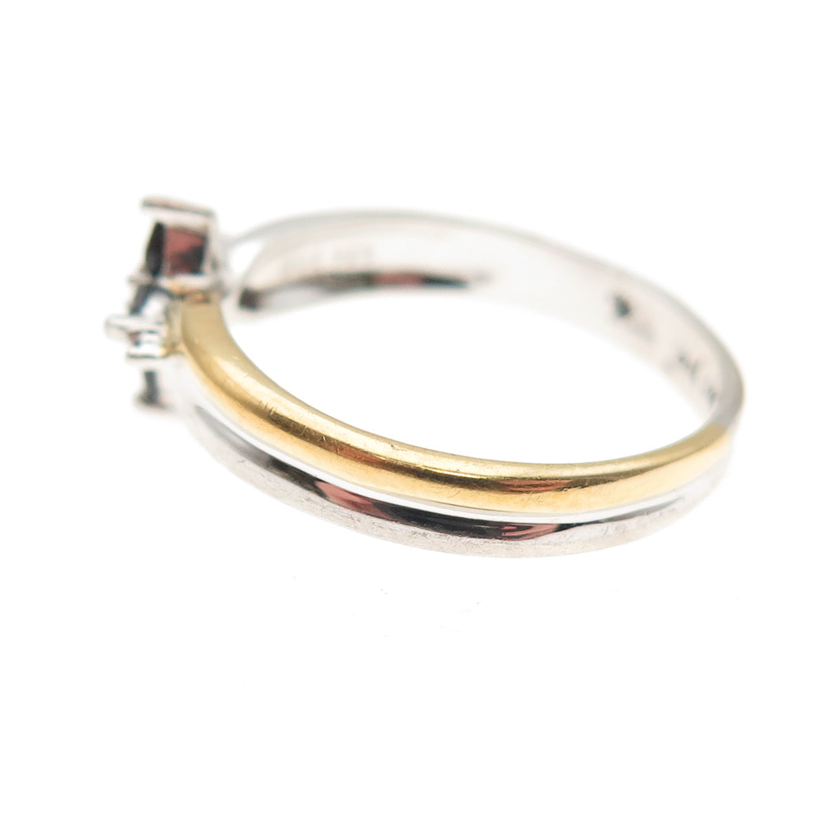 BGE Bradford 925 Sterling 2-Tone Real Diamond Accent & Sapphire Ring Size 8.25