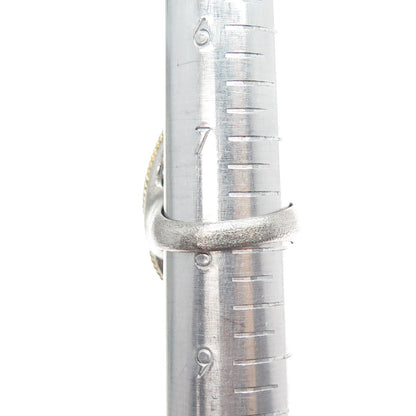 925 Sterling Silver 2-Tone Modernist Brushed Ring Size 8