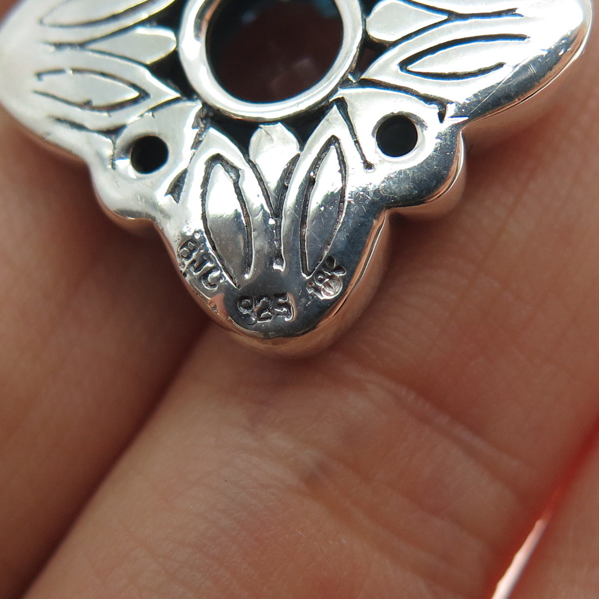 Samuel Benham 925 Sterling Silver 18K Gold Vintage Real Blue Topaz Star Pendant