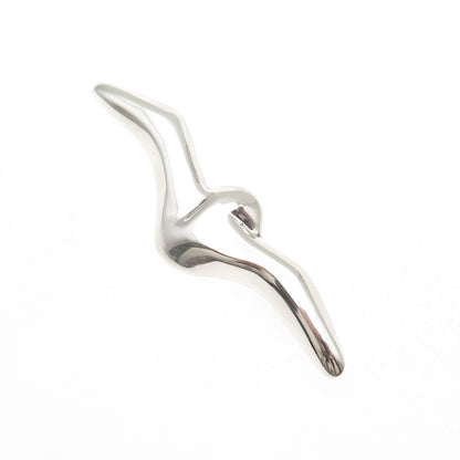 925 Sterling Silver Vintage Mexico Seagull Modernist Pin Brooch