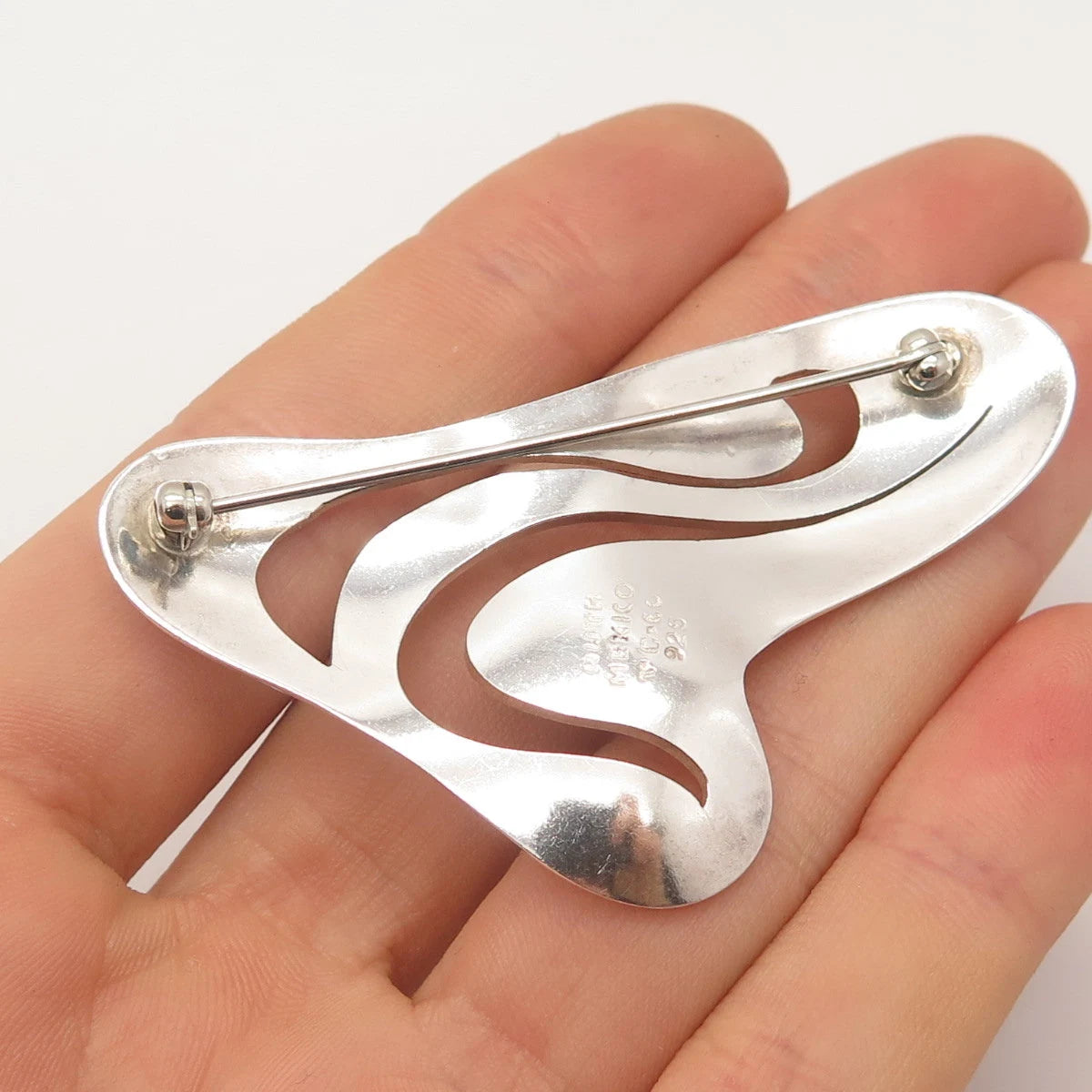925 Sterling Silver Vintage Mexico Modernist Pin Brooch