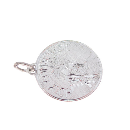 BEAU 925 Sterling Silver Vintage Holy Communion Religious Charm Pendant