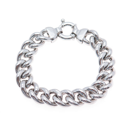 MILOR 925 Sterling Silver Vintage Italy Curb Link Bracelet 7"