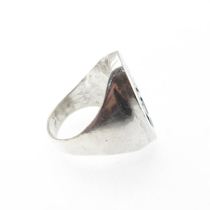ANDREW SAUFKIE HOPI Old Pawn Sterling Silver Vintage Bear Paw Ring Size 11.25