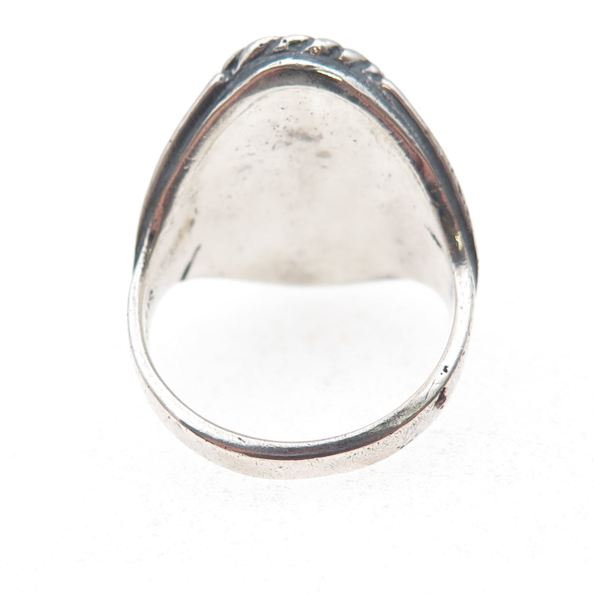 James Francisco Old Pawn Sterling Silver Vintage Turquoise Inlay Ring Size 8.75