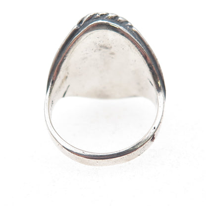James Francisco Old Pawn Sterling Silver Vintage Turquoise Inlay Ring Size 8.75