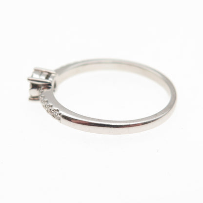 925 Sterling Silver Round-Cut C Z Engagement Ring Size 7
