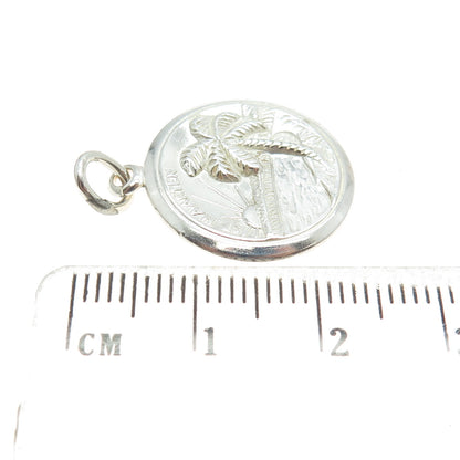 925 Sterling Silver Vintage Sint Maarten Netherlands Round Charm Pendant